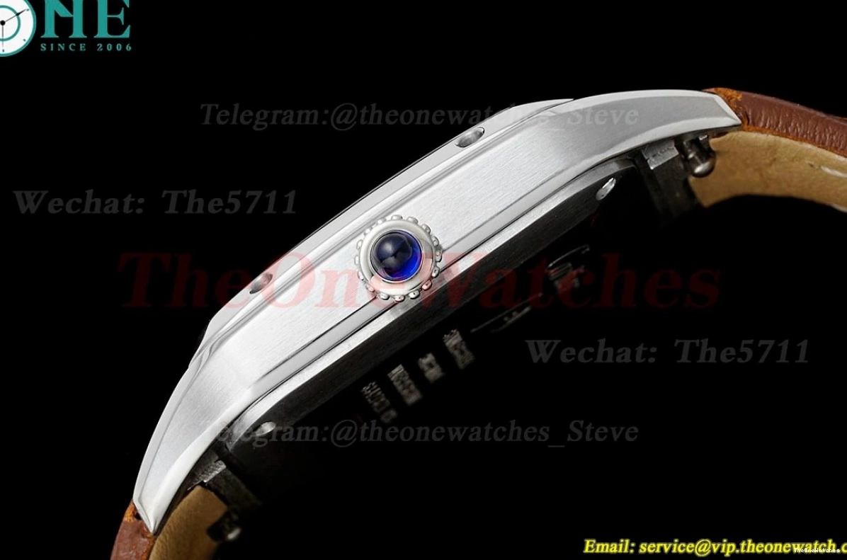 Dumont Dial Brown Silver Santos SS AF LE Quartz 0402